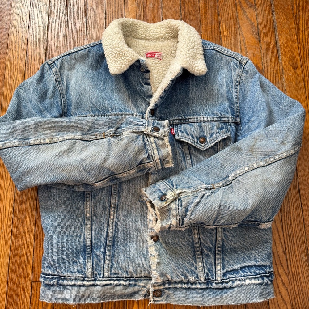 70’s Vintage Levi’s Sherpa Lined Denim Trucker Jacket - Picture 9 of 16